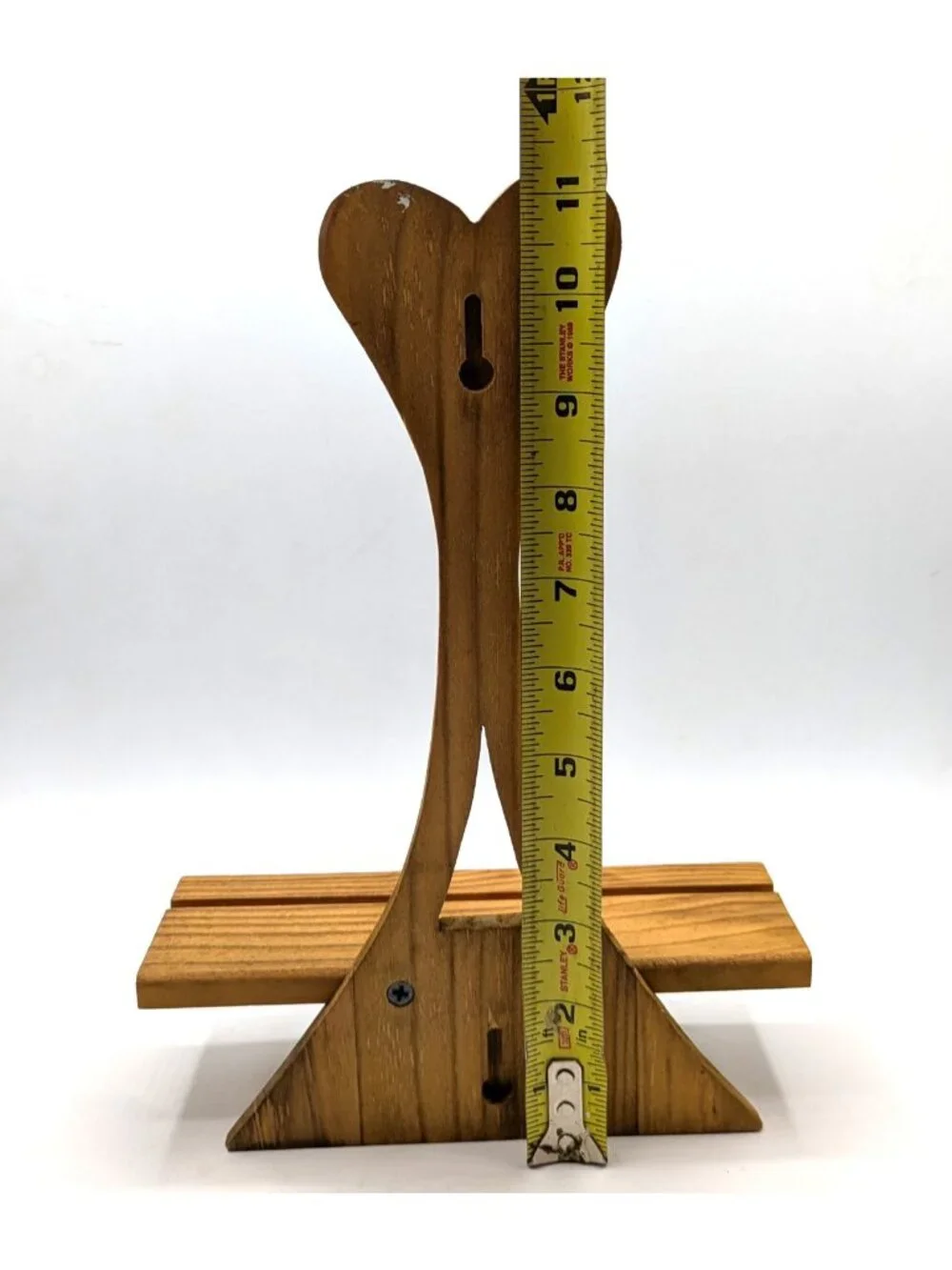 Vintage Hand Crafted Small Wooden Shelf Heart Cut Out Primative Wall Mount 8